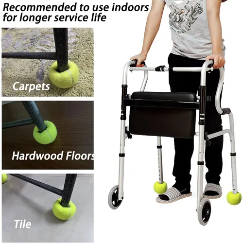 Vista 5 de RMASCOV - Pelotas de tenis para caminantes, paquete de 4, pelotas de tenis precortadas para caminantes, pelotas de tenis para patas de silla (negro)