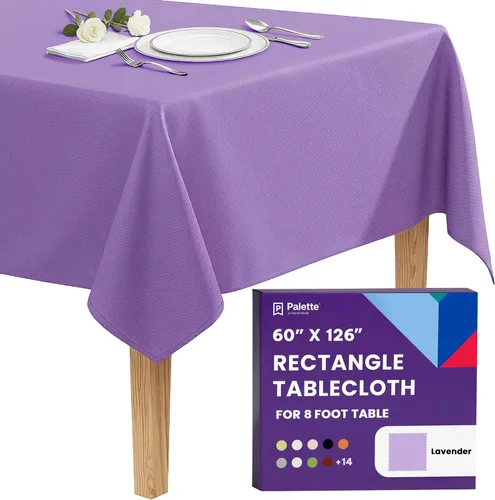 Vista 138 de Gee Di Moda - Mantel rectangular de 60 x 84 pulgadas – Mantel rectangular de poliéster lavable para mesa de 5 pies