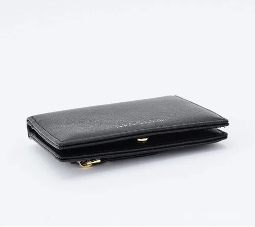 Vista 4 de AnnabelZ Billetera pequeña de cuero plegable para mujer, mini monedero corto