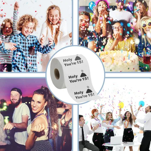 Vista 4 de Papel higiénico para decoración de cumpleaños número 15 para niños y niñas, diseño divertido, gran regalo divertido de broma, ecológico, ultra suave