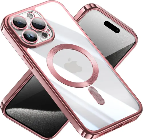 Vista 2 de Funda de silicona diseñada para iPhone 14 Pro Max de 6.7 pulgadas (oro transparente) para mujeres y niñas, diseño lindo de silicona suave
