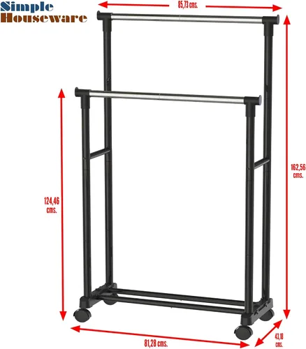 Vista 5 de Simple Houseware - Perchero portátil de ropa con doble varilla