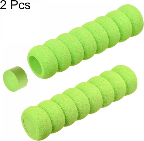 Vista 3 de uxcell Cubierta de manija de puerta Protector de goma de nitrilo Funda en espiral Verde 2 piezas