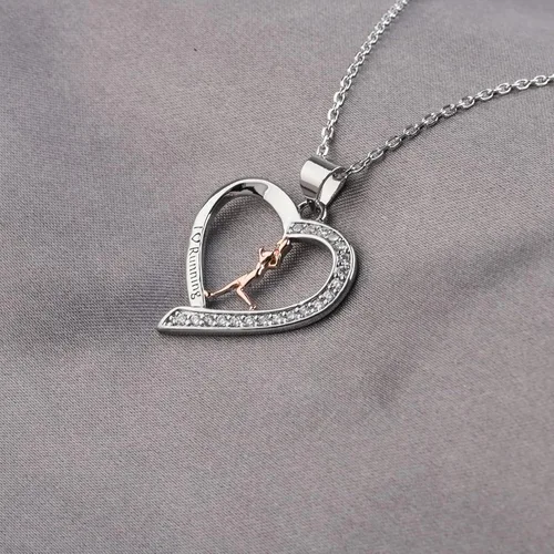Vista 6 de FUSTMW Collar con dije para correr, pulsera, regalo para correr, para amantes de correr, regalos de maratón para mujeres y niñas