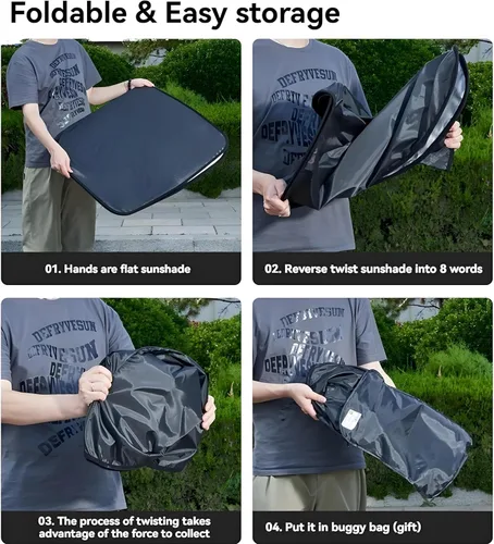 Vista 7 de Parasol para parabrisas BMW X1 E84 2016-2026 – Cubierta plegable para parabrisas X1 E84, accesorios para proteger el coche de los rayos del sol