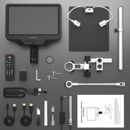 Vista 8 de Andonstar AD409 Pro 10.1" microscopio digital HDMI con endoscopio