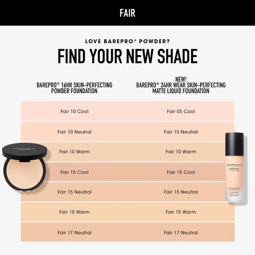 Vista 7 de bareMinerals BarePro 24HR Wear Matte Liquid Foundation Mineral SPF 20, Base de maquillaje de cobertura completa para piel madura, libre de aceite