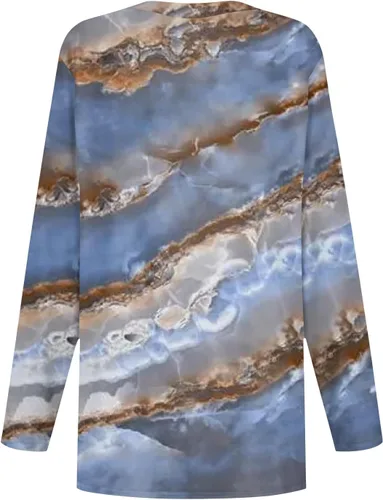 Vista 2 de Ropa de otoño para mujer, cuello redondo, manga larga, sin botones, con estampado trenzado, trajes largos ligeros