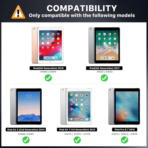 Vista 2 de MoKo - Funda para iPad 9.7 pulgadas (6.ª / 5.ª Generación, modelo 2018 / 2017) con soporte para Apple Pencil, cubierta inteligente delgada con logo