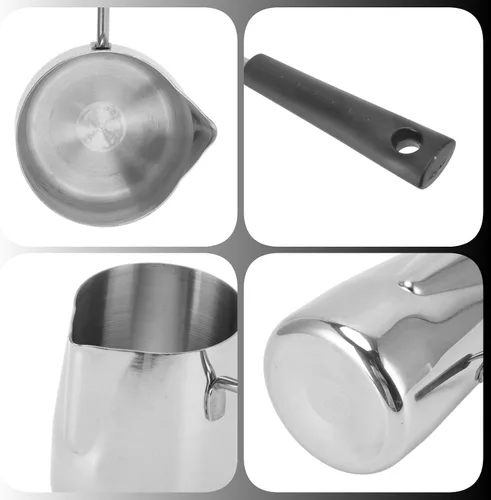 Vista 4 de Olla de café turco, 20.3 fl oz/20 onzas, cafetera turca, cafetera árabe, jarra de espuma de leche, calentador de leche, tetera turca, jarra de café