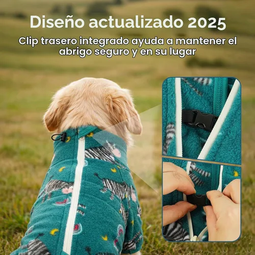 Vista 9 de ROZKITCH Abrigo térmico de invierno para perro, pijama de forro polar suave, resistente al viento, chaqueta cálida para clima frío, chaleco