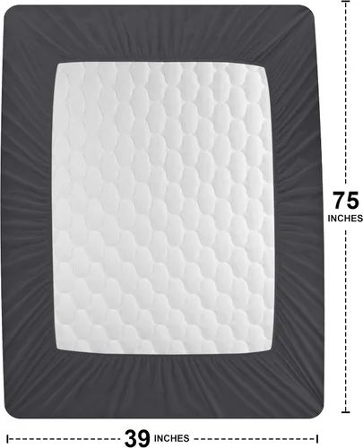 Vista 4 de Utopia Bedding - Protector de colchón impermeable, funda para colchón individual, funda acolchada ajustada y sin ruido con bolsillos profundos que