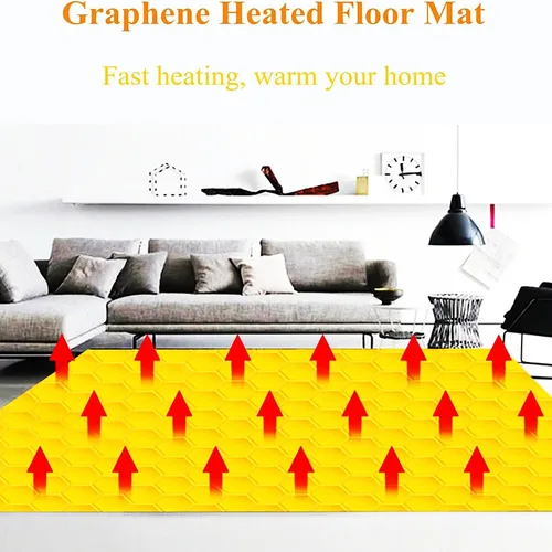 Vista 2 de Electric Heated Floor Mat Floor Warming Heater Foot Warmer, Electric Heating Carpet Heated Rug, Electric Heating Pads Space Heater with Temperature