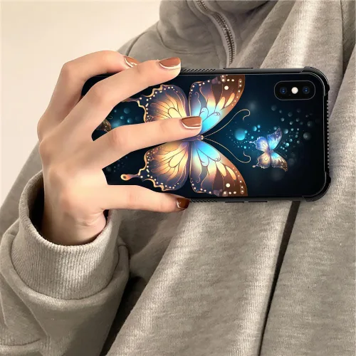 Vista 245 de Funda compatible con iPhone 8, a prueba de golpes, antiarañazos, bandera de ciervos de cola blanca de grano de madera estadounidense
