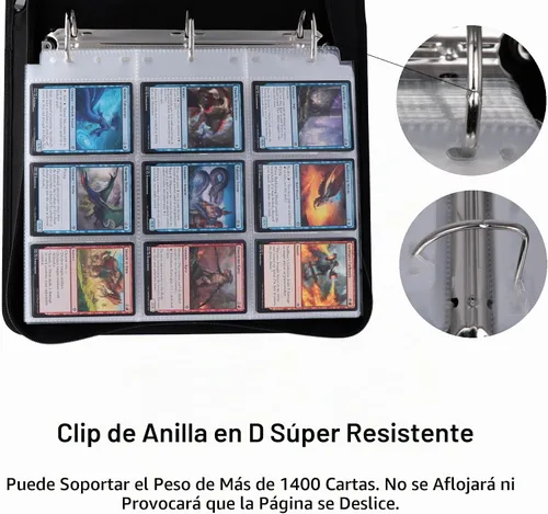 Vista 5 de 1404 - Carpeta para tarjetas intercambiables, 9 bolsillos con Negro
