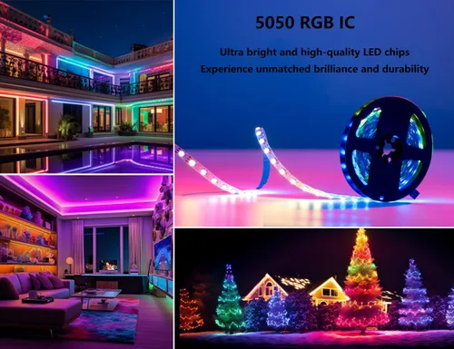 Vista 6 de WS2812b Kit de tira LED direccionable individualmente de 9.8 pies, 60 píxeles/m, luces LED inteligentes RGB IC tira de píxeles, controlador WS2812b