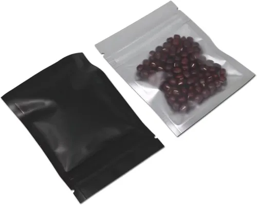Vista 13 de PABCK: Paquete de 100 bolsas transparentes reutilizables con cierre hermético para almacenar alimentos, Negro