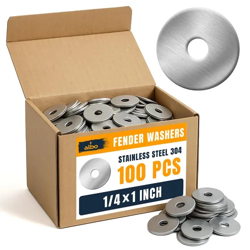 Vista 7 de 20 piezas arandelas planas de guardabarros de acero inoxidable de 1/2" x 2" para pernos y tornillos, herrajes de acero inoxidable 304