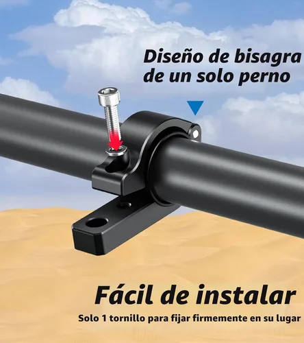 Vista 2 de VAZESWIN 2 piezas de soportes de barra de luz, soportes de montaje de luz LED de aleación de aluminio, abrazaderas de barra de rodillo resistentes