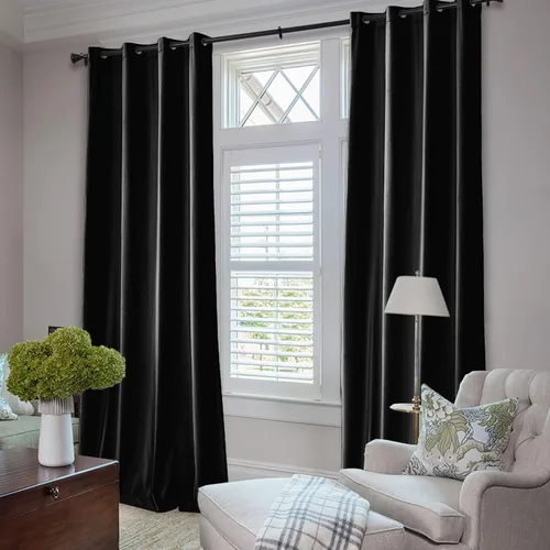 Vista 2 de Frelement Cortinas con ojales en la parte superior, cortinas extralargas de terciopelo suave para ventanas altas, cortinas con aislamiento térmico