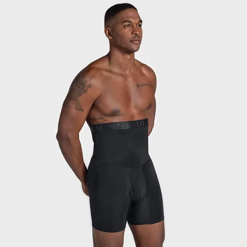 Vista 5 de LEO - Pantalones cortos de compresión para hombre, con control de abdomen, para hombre Negro