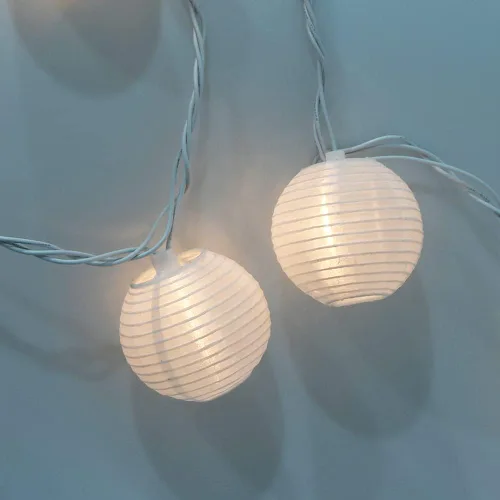 Vista 4 de Abeja luces de cadena de linterna de nailon blancas, luces de cadena de linterna blancas para exteriores de 8.5 pies con 10 luces, decoraciones