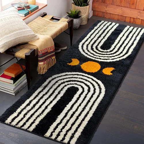 Vista 10 de Alfombras de Baño Bohemias Bonita Alfombra de Baño Bohemia Antideslizante de Microfibra Alfombrilla de Baño Abstracta para Dormitorio Alfombra Beige