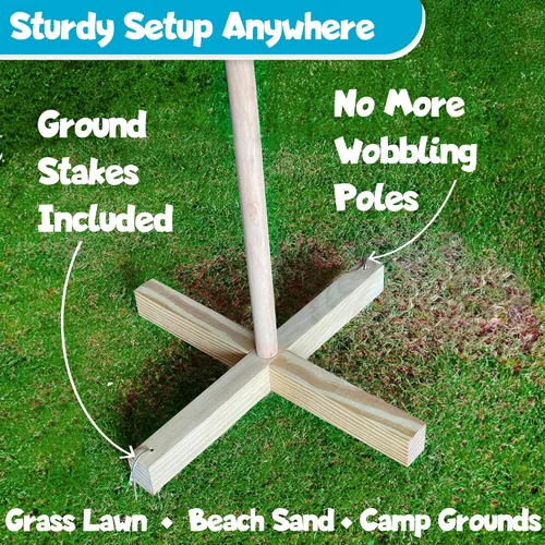 Vista 6 de WonkaWoo Juego de limbo de madera para adultos y niños, instalación simple para juego de fiesta Luau al aire libre, juego de limbo de madera