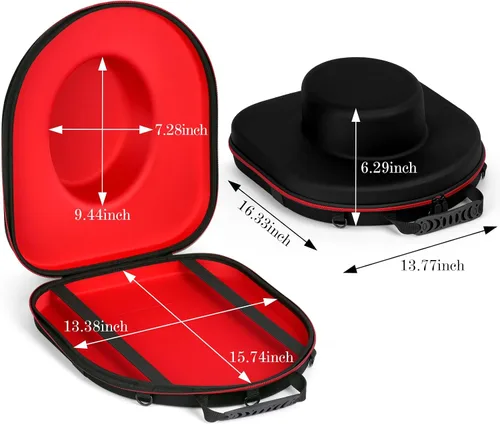 Vista 2 de Nisorpa Organizador portátil para sombrero de vaquero para viajes, organizador de almacenamiento de sombreros de vaquero, funda rígida