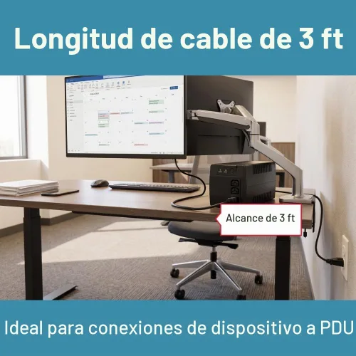 Vista 6 de CablesAndKits Cable de alimentación de CA resistente de 3 pies, 14 AWG NEMA 6-20P a C13