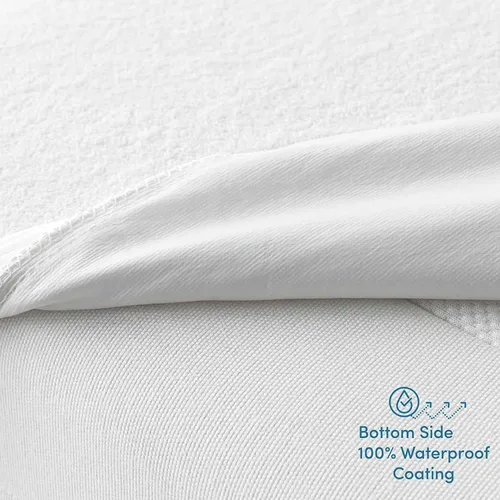 Vista 5 de Comfort Beddings Protector de colchón 100% algodón orgánico tamaño litera de caravana, funda de colchón de 250 GSM, impermeable, protector de cama