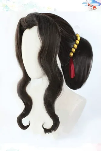 Vista 3 de Peluca de cosplay Kibutsuji Muzan Cosplay peluca para mujer Demon Slayer Kimetsu No Yaiba Cosplay Pelucas peluca peluca + gorra de peluca gratis