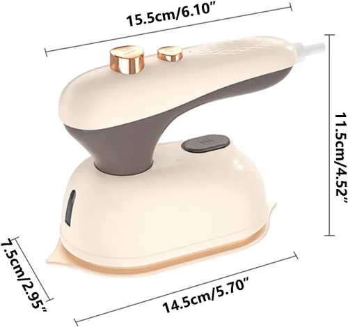 Vista 2 de Vaporizador de ropa de mano de hierro pequeño para ropa, plancha portátil con doble pulverizador, mini máquina de planchar para ropa, vaporizador