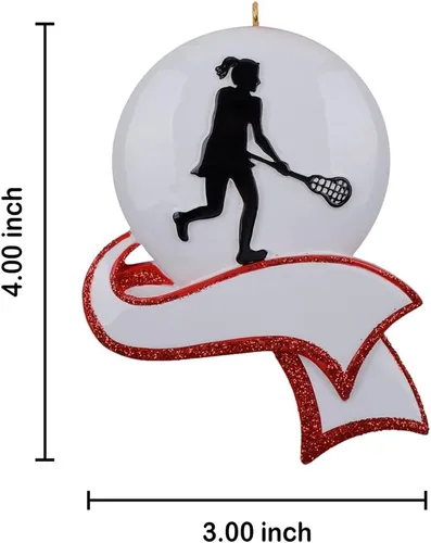 Vista 5 de Lacrosse - Adorno de Navidad para niña, adorno personalizado de jugador de lacrosse para decoración del árbol de Navidad, regalo de recuerdo