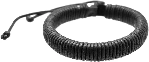 Vista 3 de Pulsera ajustable de cuero con cuerda de algodón encerado, correa de cuero, hecha a mano, Cuero Algodón