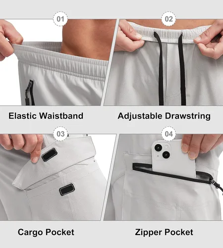Vista 5 de Bikewa Men's Mountain Bike Shorts 3D Padded Loose-fit MTB Biking Riding Cycling Bicycle Biker Shorts Zipper Pockets