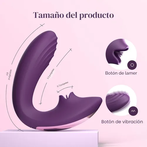 Vista 7 de Tracy's Dog Vibrador para lamer clítoris y punto G para mujeres, juguete sexual para adultos con control remoto con 7 modos de lamer la lengua y 10