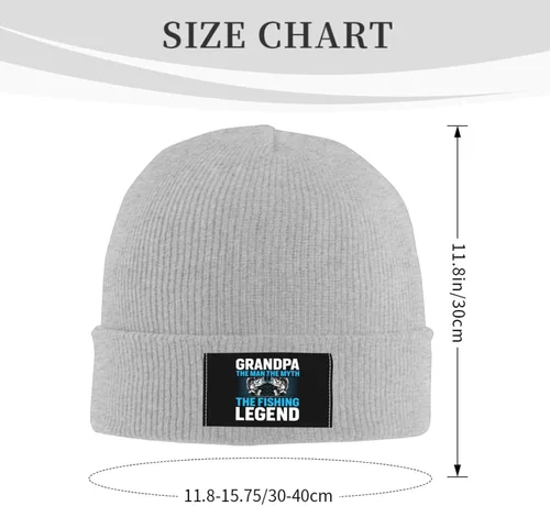 Vista 3 de LIFANGMI Grandpa The Man The Myth The Fishing Legend Beanie Hat for Men Women Soft Cozy Skull Cap Winter Warm Knit Hats