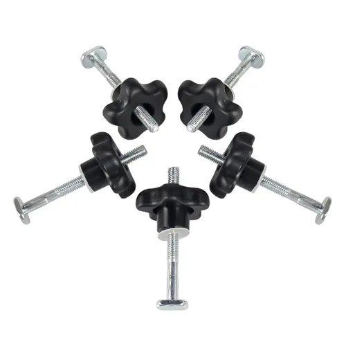 Vista 3 de Toolcool Pernos de pista en T M6 x 2.953 in, kit de perilla de estrella, pernos de ranura en T de 3 pulgadas con arandelas, accesorios