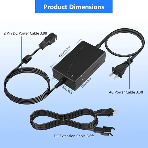 Vista 7 de Cable de alimentación universal para silla reclinable, 2 pines 29 V 2 A, fuente de alimentación reclinable con cable de extensión para sillón
