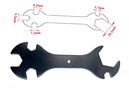 Vista 5 de Piezas de herramienta de limpieza de impresora 3D, llave 5 en 1 + herramienta de llave hexagonal en forma de L de 0.236 in y 0.276 in + llave