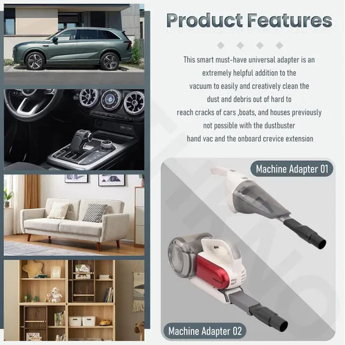 Vista 3 de Kit de adaptador universal de accesorios – Herramienta extensible para hendiduras, accesorios compatibles con BLACK+DECKER Dustbuster, se adapta a