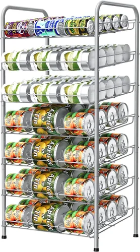 Vista 8 de Vrisa Organizador de latas para despensa, organizador de latas de 7 niveles, dispensador de almacenamiento de latas de metal, con capacidad