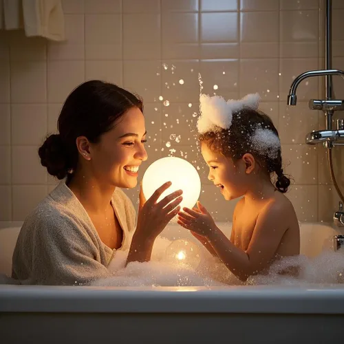 Vista 5 de Luz de bola LED, luz de orbe brillante de 6 pulgadas, lámpara de globo recargable, luces de estado de ánimo regulables con control remoto, lámpara