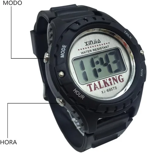 Vista 2 de Reloj parlante español para ciegos y ancianos Reloj de pulsera digital deportivo