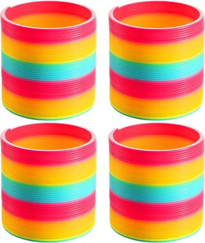 Vista 6 de Bedwina Jumbo Rainbow Spring Coil Toy - Bobina de resorte gigante de plástico de 6 pulgadas para niños, juguetes de primavera grandes para niños