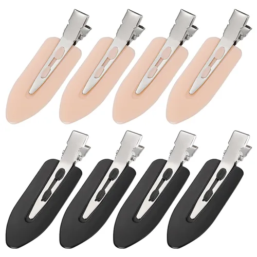 Vista 11 de 8 pinzas para el cabello sin arrugas para mujer, accesorios de maquillaje Negro