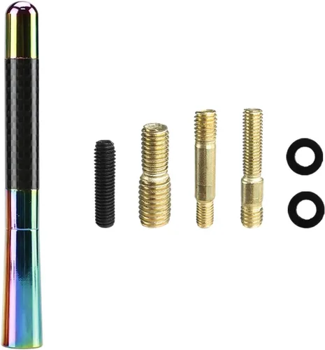 Vista 10 de Dickno Antena corta para automóvil, antena de radio de aluminio de 1.37 pulgadas, repuesto de mástil, antena de recepción de radio AM/FM automática