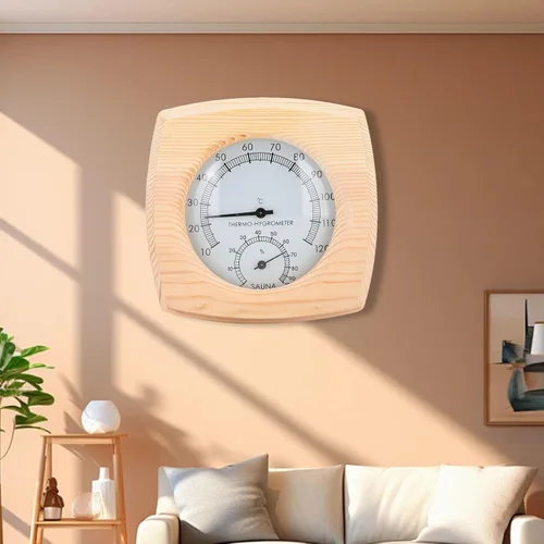 Vista 6 de Termómetro e higrómetro de sauna – Temperatura de madera humedad con pantalla de estado de humedad en tiempo real, diseño a prueba de explosiones