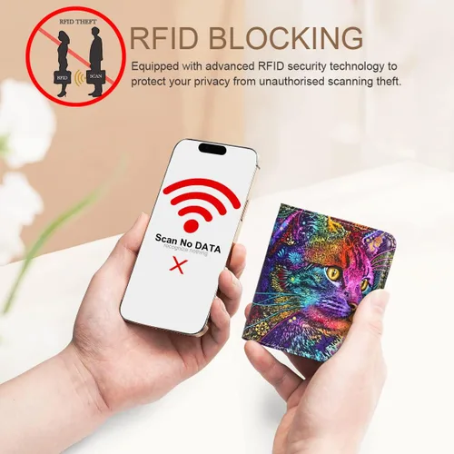 Vista 8 de APHISON Billetera para mujer, delgada y pequeña, cartera RFID para mujer, 08-0094